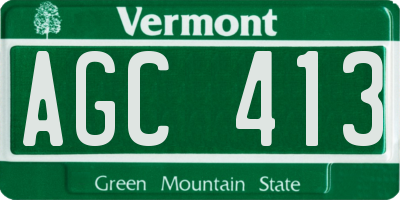 VT license plate AGC413