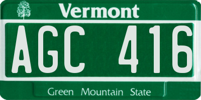 VT license plate AGC416