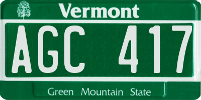 VT license plate AGC417