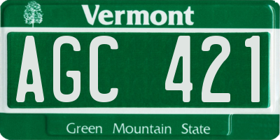 VT license plate AGC421