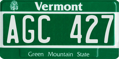 VT license plate AGC427