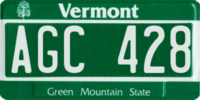 VT license plate AGC428