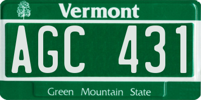 VT license plate AGC431