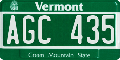 VT license plate AGC435
