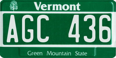 VT license plate AGC436
