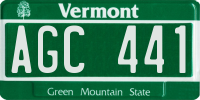 VT license plate AGC441