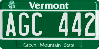 VT license plate AGC442