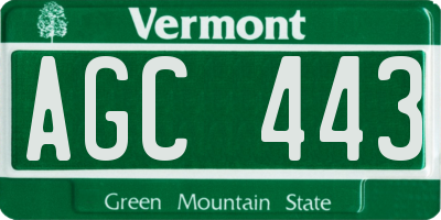 VT license plate AGC443