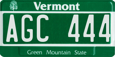 VT license plate AGC444