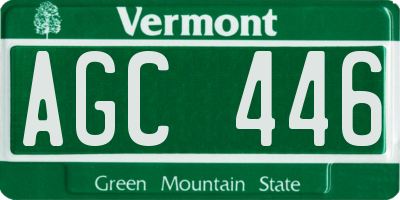 VT license plate AGC446
