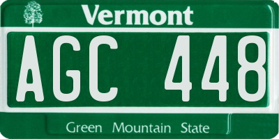 VT license plate AGC448