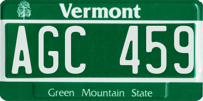 VT license plate AGC459