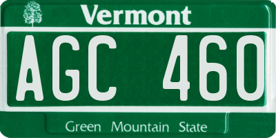 VT license plate AGC460