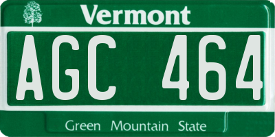 VT license plate AGC464