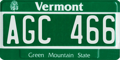 VT license plate AGC466
