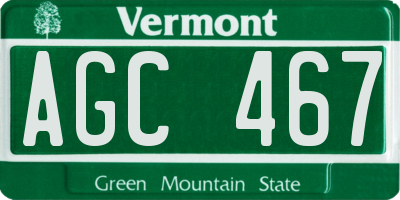 VT license plate AGC467