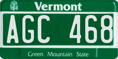 VT license plate AGC468