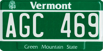 VT license plate AGC469