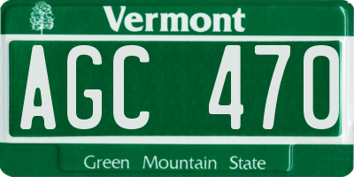 VT license plate AGC470