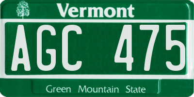 VT license plate AGC475