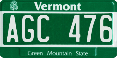 VT license plate AGC476