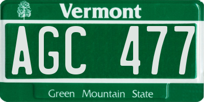VT license plate AGC477