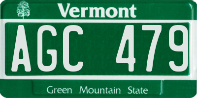 VT license plate AGC479