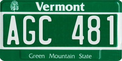 VT license plate AGC481