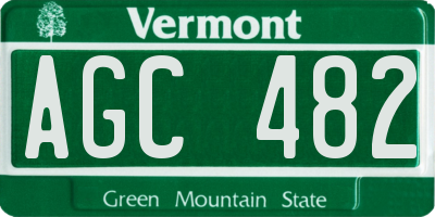 VT license plate AGC482