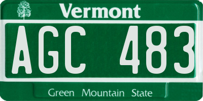 VT license plate AGC483