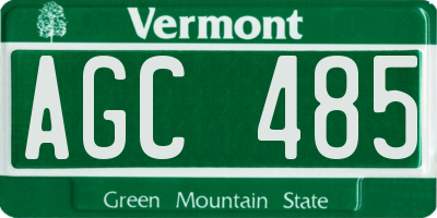 VT license plate AGC485