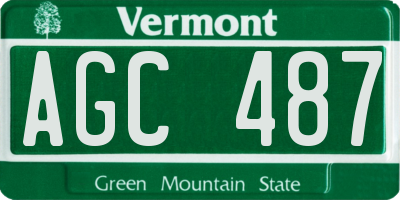 VT license plate AGC487