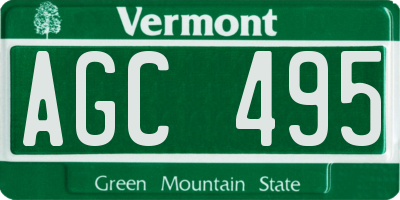 VT license plate AGC495