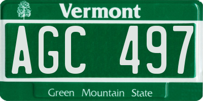 VT license plate AGC497