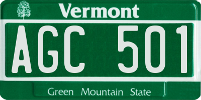 VT license plate AGC501