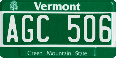 VT license plate AGC506