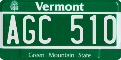 VT license plate AGC510