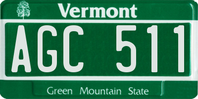VT license plate AGC511