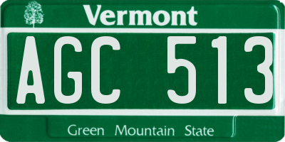 VT license plate AGC513