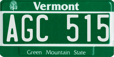 VT license plate AGC515