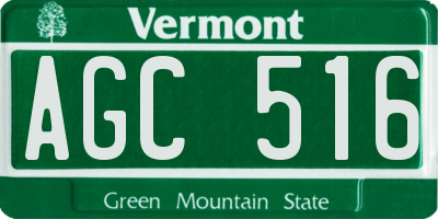 VT license plate AGC516