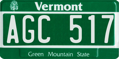 VT license plate AGC517