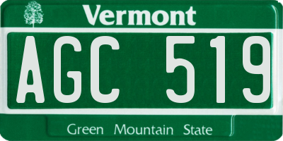VT license plate AGC519