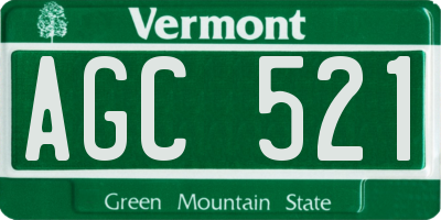 VT license plate AGC521