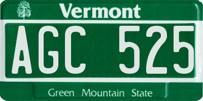 VT license plate AGC525