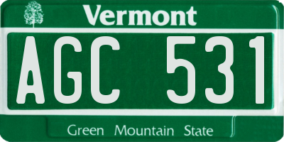 VT license plate AGC531