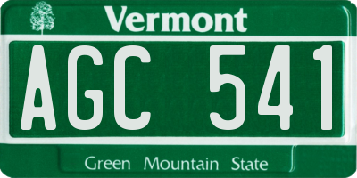 VT license plate AGC541