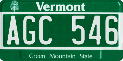 VT license plate AGC546