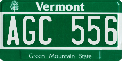 VT license plate AGC556