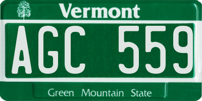 VT license plate AGC559